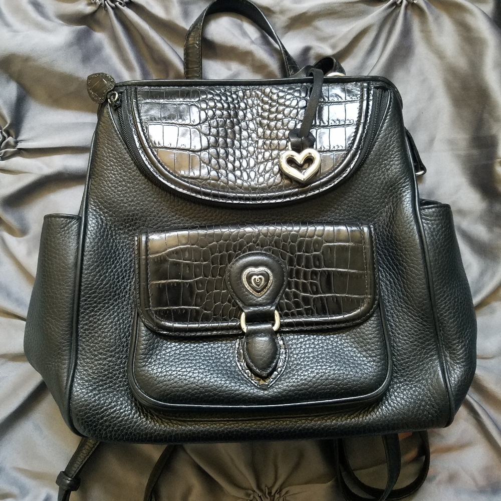 Brighton Donatella black leather backpack.  Excellent shape, lots of storage.